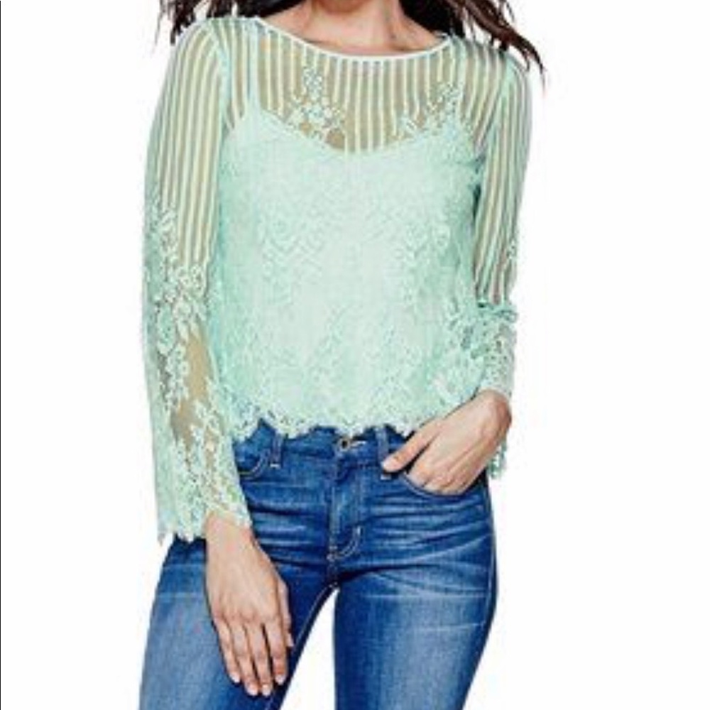 GUESS long sleeve lace shirt